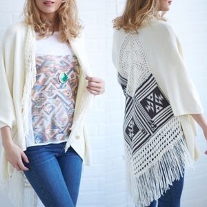 House of Harlow | Fringe Aztec Knitted Sweater